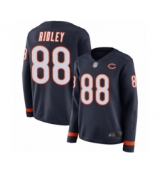Women's Chicago Bears #88 Riley Ridley Limited Navy Blue Therma Long Sleeve Football Jersey