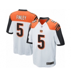 Men's Cincinnati Bengals #5 Ryan Finley Game White Football Jersey