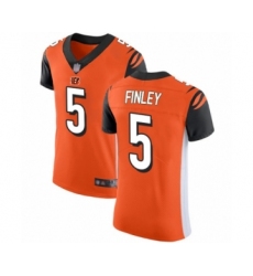 Men's Cincinnati Bengals #5 Ryan Finley Orange Alternate Vapor Untouchable Elite Player Football Jersey