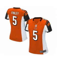Women's Cincinnati Bengals #5 Ryan Finley Game Orange Alternate Football Jersey