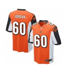 Men's Cincinnati Bengals #60 Michael Jordan Game Orange Alternate Football Jersey