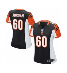 Women's Cincinnati Bengals #60 Michael Jordan Game Black Team Color Football Jersey