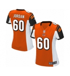 Women's Cincinnati Bengals #60 Michael Jordan Game Orange Alternate Football Jersey
