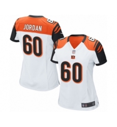 Women's Cincinnati Bengals #60 Michael Jordan Game White Football Jersey