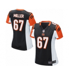 Women's Cincinnati Bengals #67 John Miller Game Black Team Color Football Jersey