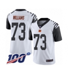 Men's Cincinnati Bengals #73 Jonah Williams Limited White Rush Vapor Untouchable 100th Season Football Jersey