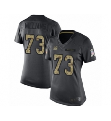Women's Cincinnati Bengals #73 Jonah Williams Limited Black 2016 Salute to Service Football Jersey