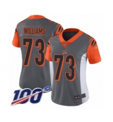 Women's Cincinnati Bengals #73 Jonah Williams Limited Silver Inverted Legend 100th Season Football Jersey