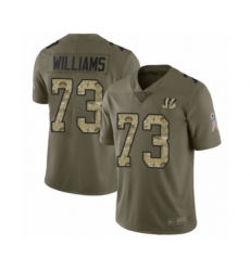 Youth Cincinnati Bengals #73 Jonah Williams Limited Olive Camo 2017 Salute to Service Football Jersey