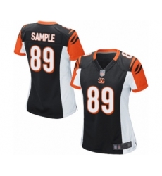 Women's Cincinnati Bengals #89 Drew Sample Game Black Team Color Football Jersey