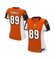 Women's Cincinnati Bengals #89 Drew Sample Game Orange Alternate Football Jersey