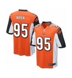 Men's Cincinnati Bengals #95 Renell Wren Game Orange Alternate Football Jersey