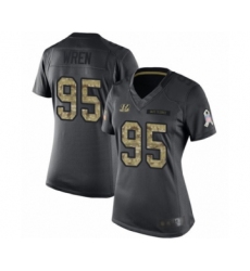 Women's Cincinnati Bengals #95 Renell Wren Limited Black 2016 Salute to Service Football Jersey