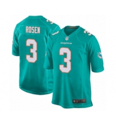Men's Miami Dolphins #3 Josh Rosen Game Aqua Green Team Color Football Jersey