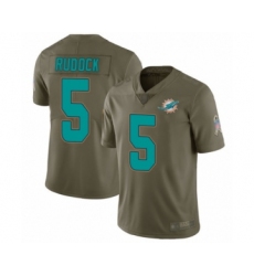 Men's Miami Dolphins #5 Jake Rudock Limited Olive 2017 Salute to Service Football Jersey