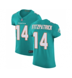 Men's Miami Dolphins #14 Ryan Fitzpatrick Aqua Green Team Color Vapor Untouchable Elite Player Football Jersey