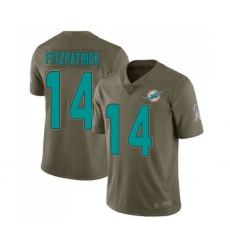 Youth Miami Dolphins #14 Ryan Fitzpatrick Limited Olive 2017 Salute to Service Football Jersey