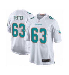 Men's Miami Dolphins #63 Michael Deiter Game White Football Jersey