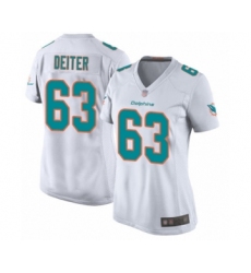 Women's Miami Dolphins #63 Michael Deiter Game White Football Jersey