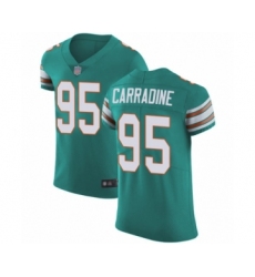 Men's Miami Dolphins #95 Tank Carradine Aqua Green Alternate Vapor Untouchable Elite Player Football Jersey