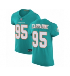 Men's Miami Dolphins #95 Tank Carradine Aqua Green Team Color Vapor Untouchable Elite Player Football Jersey