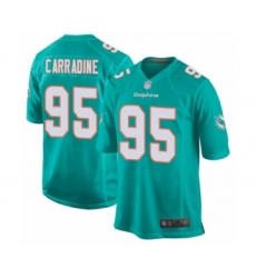 Men's Miami Dolphins #95 Tank Carradine Game Aqua Green Team Color Football Jersey