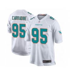 Men's Miami Dolphins #95 Tank Carradine Game White Football Jersey