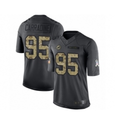 Men's Miami Dolphins #95 Tank Carradine Limited Black 2016 Salute to Service Football Jersey