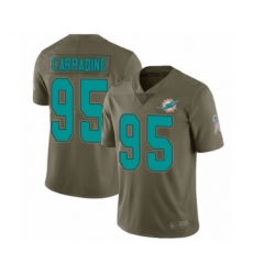 Men's Miami Dolphins #95 Tank Carradine Limited Olive 2017 Salute to Service Football Jersey