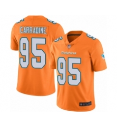 Men's Miami Dolphins #95 Tank Carradine Limited Orange Rush Vapor Untouchable Football Jersey