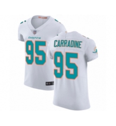 Men's Miami Dolphins #95 Tank Carradine White Vapor Untouchable Elite Player Football Jersey