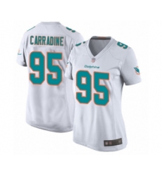 Women's Miami Dolphins #95 Tank Carradine Game White Football Jersey