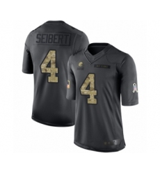 Men's Cleveland Browns #4 Austin Seibert Limited Black 2016 Salute to Service Football Jersey