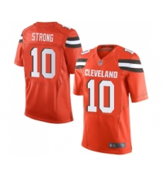 Men's Cleveland Browns #10 Jaelen Strong Elite Orange Alternate Football Jersey