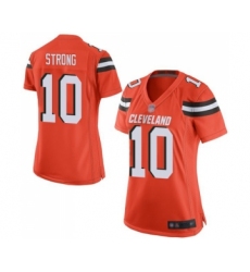 Women's Cleveland Browns #10 Jaelen Strong Game Orange Alternate Football Jersey