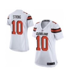 Women's Cleveland Browns #10 Jaelen Strong Game White Football Jersey