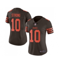 Women's Cleveland Browns #10 Jaelen Strong Limited Brown Rush Vapor Untouchable Football Jersey