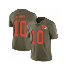 Youth Cleveland Browns #10 Jaelen Strong Limited Olive 2017 Salute to Service Football Jersey