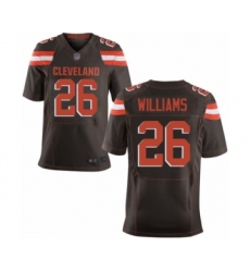 Men's Cleveland Browns #26 Greedy Williams Elite Brown Team Color Football Jersey