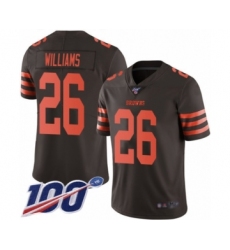 Men's Cleveland Browns #26 Greedy Williams Limited Brown Rush Vapor Untouchable 100th Season Football Jersey