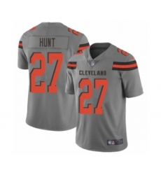 Men's Cleveland Browns #27 Kareem Hunt Limited Gray Inverted Legend Football Jersey