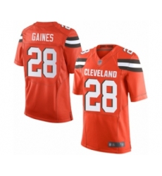 Men's Cleveland Browns #28 Phillip Gaines Elite Orange Alternate Football Jersey