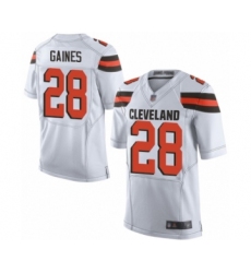 Men's Cleveland Browns #28 Phillip Gaines Elite White Football Jersey