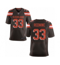 Men's Cleveland Browns #33 Sheldrick Redwine Elite Brown Team Color Football Jersey