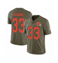 Youth Cleveland Browns #33 Sheldrick Redwine Limited Olive 2017 Salute to Service Football Jersey