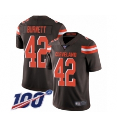 Men's Cleveland Browns #42 Morgan Burnett Brown Team Color Vapor Untouchable Limited Player 100th Season Football Jersey