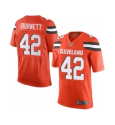 Men's Cleveland Browns #42 Morgan Burnett Elite Orange Alternate Football Jersey