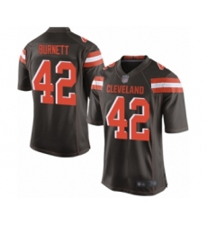Men's Cleveland Browns #42 Morgan Burnett Game Brown Team Color Football Jersey