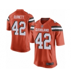 Men's Cleveland Browns #42 Morgan Burnett Game Orange Alternate Football Jersey
