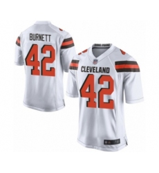 Men's Cleveland Browns #42 Morgan Burnett Game White Football Jersey
